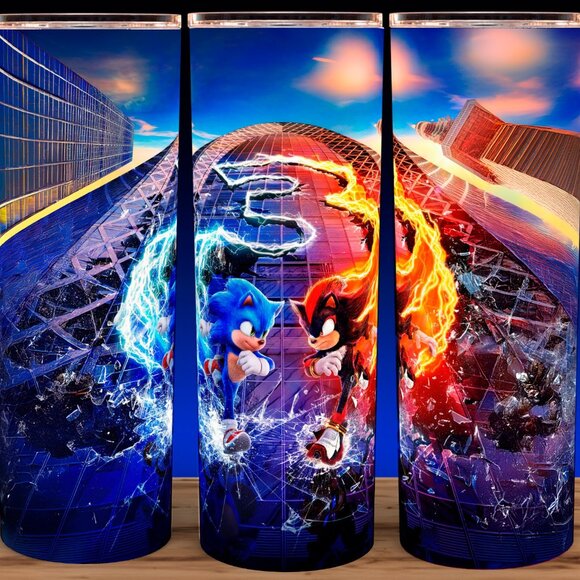 Sonic and Shadow Gaming Cup Mug Tumbler 20oz - Picture 1 of 3